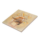 Brittany Spaniel, Hunting Pheasant Coffee Mok T-Sh Tegeltje (Zijkant)