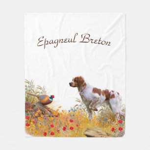 Brittany Spaniel, Hunting Pheasant Fleece Deken