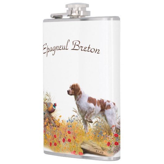 Brittany Spaniel, Hunting Pheasant Heupfles (Links)