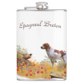 Brittany Spaniel, Hunting Pheasant Heupfles (Voorkant)