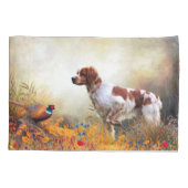 Brittany Spaniel, Hunting Pheasant Kussensloop (Achterkant)