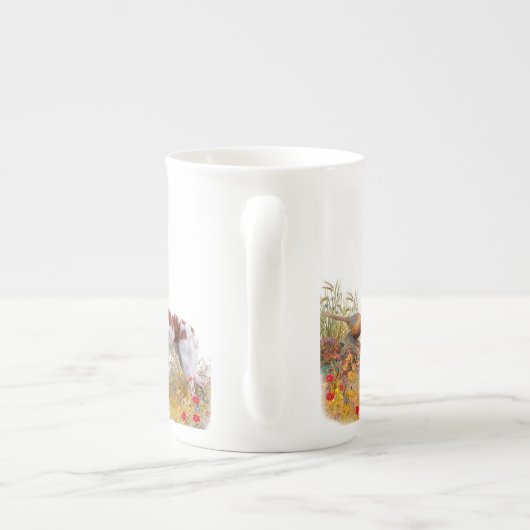 Brittany Spaniel, Hunting Pheasant Porselein Kop (Achterkant)