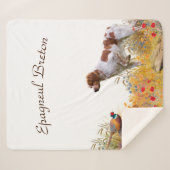 Brittany Spaniel, Hunting Pheasant Sherpa Deken (Voorkant (horizontaal))