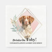Brittany Spaniel Huwelijksservetten met Honden Fot Servet (Voorkant)
