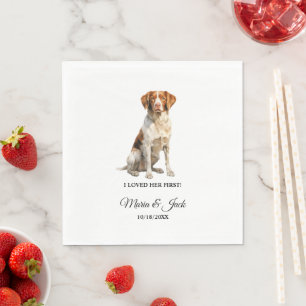 Brittany Spaniel huwelijksservetten met hondenfoto Servet