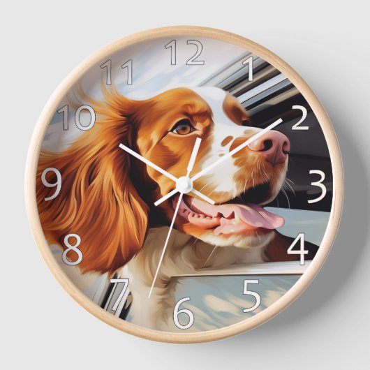 Brittany spaniel in autoruit (Voorkant)