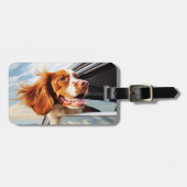 Brittany spaniel in autoruit bagagelabel (Voorkant horizontaal)
