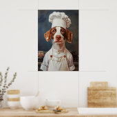 Brittany Spaniel In Chefs Hat Poster, Pet Poster (Keuken)