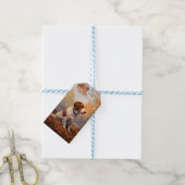 Brittany Spaniel in herfstbladeren val inspireert Cadeaulabel (Met Touw)