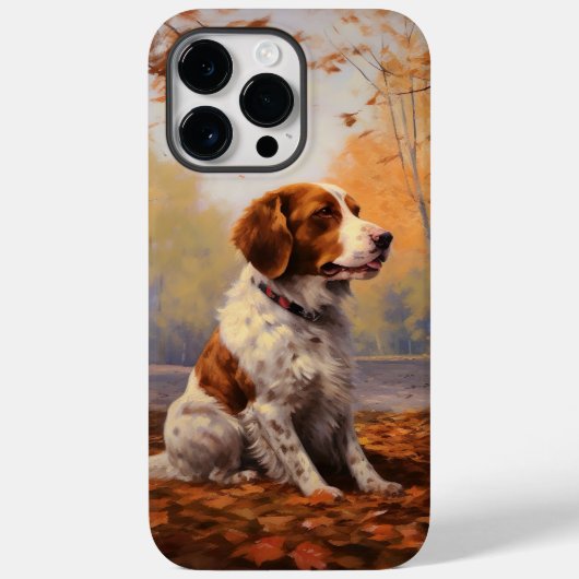 Brittany Spaniel in herfstbladeren val inspireert Case-Mate iPhone Case (Achterkant)
