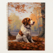 Brittany Spaniel in Herfstbladeren Val Inspireren Planner (Voorkant)