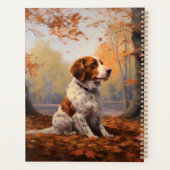Brittany Spaniel in Herfstbladeren Val Inspireren Planner (Achterkant)