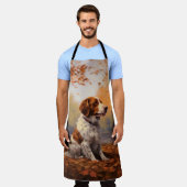 Brittany Spaniel in herfstbladeren valt inspireren Schort (Gedragen)