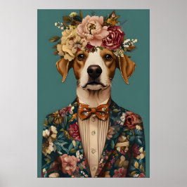 Brittany Spaniel In Kostuum Poster, Brittany Poster