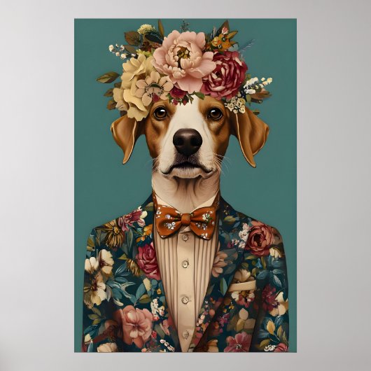 Brittany Spaniel In Kostuum Poster, Brittany Poster (Voorkant)