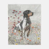 Brittany Spaniel jaagt in het veld Fleece Deken (Voorkant)