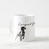 Brittany Spaniel jaagt in het veld Koffiemok (Voorkant links)