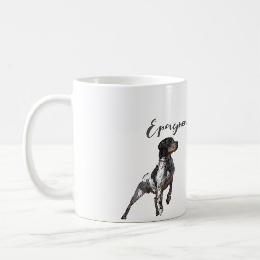 Brittany Spaniel jaagt in het veld Koffiemok (Links)