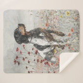 Brittany Spaniel jaagt in het veld Sherpa Deken (Voorkant (horizontaal))