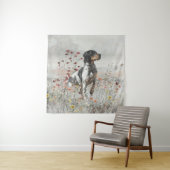 Brittany Spaniel jaagt in het veld Wandkleed (In situ)