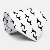 Brittany Spaniel jachthond Silhouette Stropdas (Opgerold)