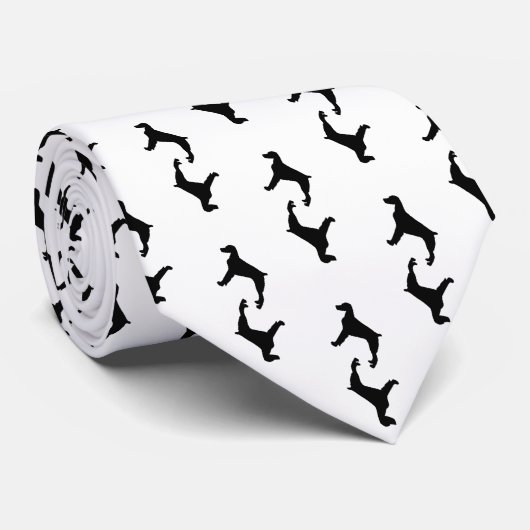 Brittany Spaniel jachthond Silhouette Stropdas (Opgerold)