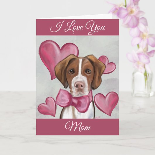 Brittany Spaniel         Kaart (Orchidee)