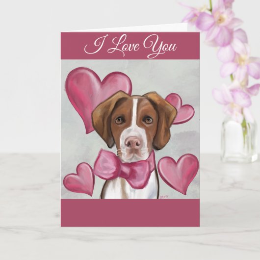 Brittany Spaniel Kaart (Orchidee)