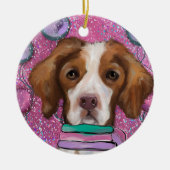Brittany Spaniel Keramisch Ornament (Voorkant)