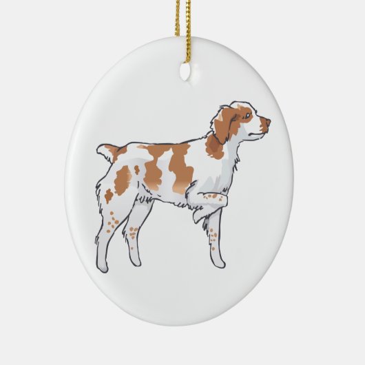 Brittany Spaniel Keramisch Ornament (Rechts)