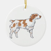 Brittany Spaniel Keramisch Ornament (Voorkant)