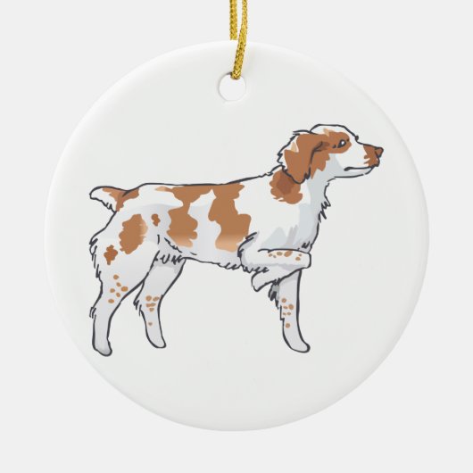 Brittany Spaniel Keramisch Ornament (Voorkant)