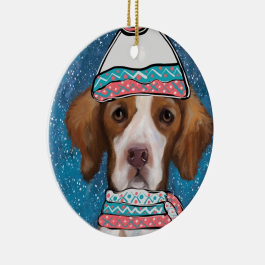 Brittany Spaniel Keramisch Ornament (Rechts)