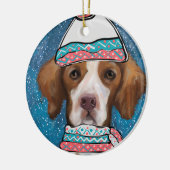 Brittany Spaniel Keramisch Ornament (Links)