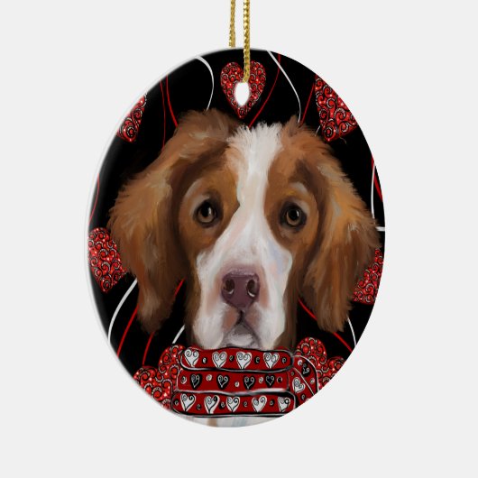 Brittany Spaniel Keramisch Ornament (Rechts)