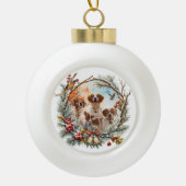  Brittany Spaniel Keramische Bal Ornament (Voorkant)