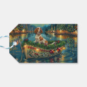 Brittany Spaniel Kerst Feestelijke Reis Cadeaulabel (Achterkant Horizontaal)