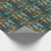 Brittany Spaniel Kerst Feestelijke reis Cadeaupapier (Hoek)