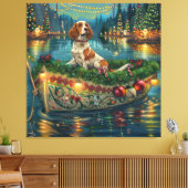 Brittany Spaniel Kerst Feestelijke reis Canvas Afdruk (Insitu (Woonkamer))