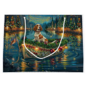 Brittany Spaniel Kerst Feestelijke reis Groot Cadeauzakje (Voorkant)