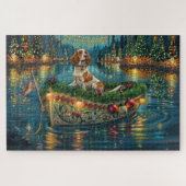 Brittany Spaniel Kerst Feestelijke reis Legpuzzel (Horizontaal)