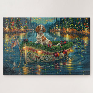 Brittany Spaniel Kerst Feestelijke Reis Legpuzzel