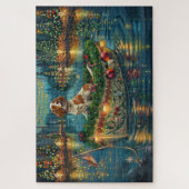 Brittany Spaniel Kerst Feestelijke reis Legpuzzel (Verticaal)