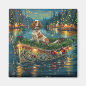 Brittany Spaniel Kerst Feestelijke reis Magneet (Voorkant)