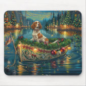 Brittany Spaniel Kerst Feestelijke reis Muismat (Voorkant)