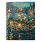 Brittany Spaniel Kerst Feestelijke reis Notitieboek (Voorkant)