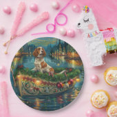 Brittany Spaniel Kerst Feestelijke reis Papieren Bordje (Feest)