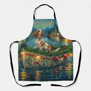 Brittany Spaniel Kerst Feestelijke Reis Schort
