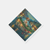 Brittany Spaniel Kerst Feestelijke reis Servet (Hoek)