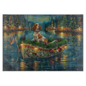 Brittany Spaniel Kerst Feestelijke reis Snijplank (Voorkant)